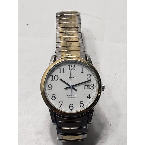 Timex Easy Reader Day Date Indiglo Watch Stainless Steel Expansion Band WR 30M - Picture 5 of 6